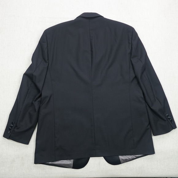 Stafford Tuxedo Suit Mens 48 Regular Black Wool Blend Formal Wear 2 Piece Set - Picture 3 of 16